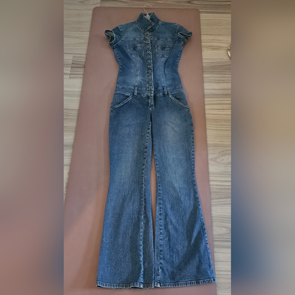 Pre-owned Jennifer Lopez  denim jumpsuit - size M.  Boot cut